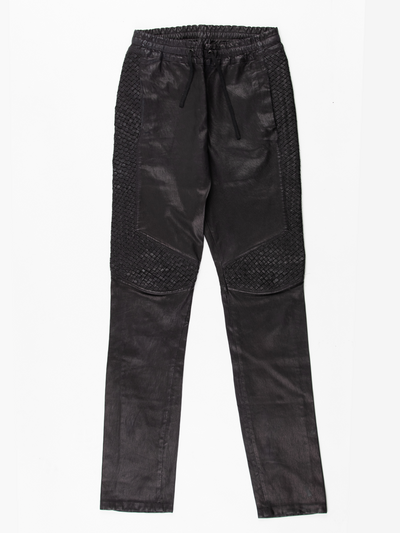 Quilted Leather Joggers